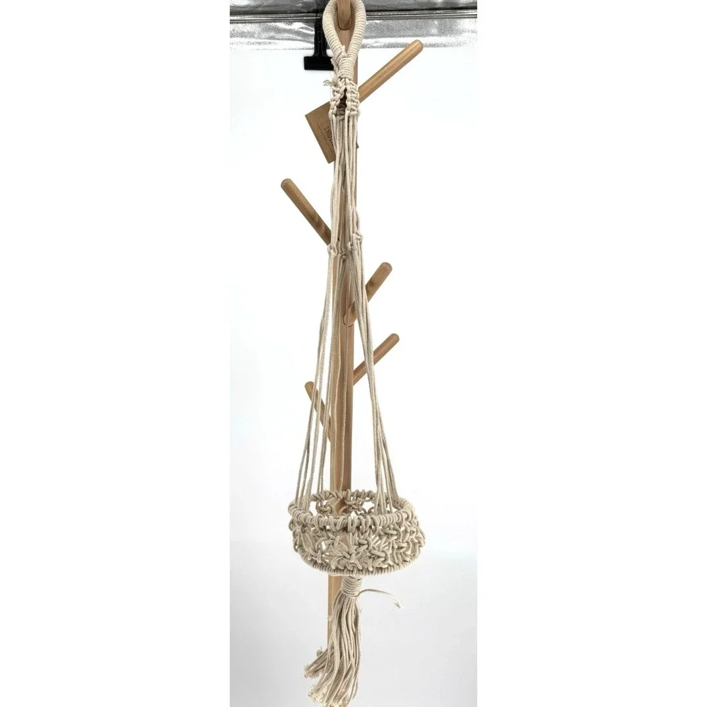 Macrame‎ Plant Hanger Boho Cotton Rope 37in Hanging Planter Fits 6in Pot